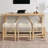 59-Inch Bar Table and 3 Upholstered Stools Set with Built-In Power Outlets, Solid Wood and MDF, Rectangular