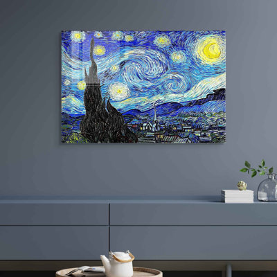 Superbe peinture murale en verre trempé 27,6 po x 39,4 po | 100% verre trempé, épaisseur: 0,16 pouce | Décoration élégante pour le salon ou le bureau, durable et facile à nettoyer, idée de cadeau parfaite