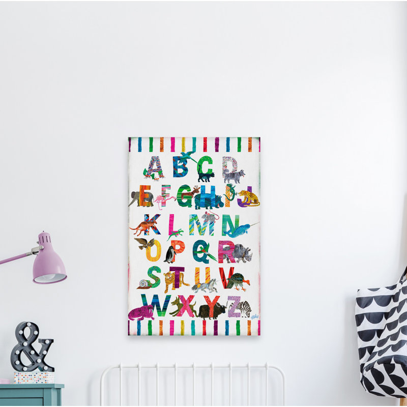 'Alphabet Jungle II' Print On Wrapped Canvas, 18" H x 12" W x 1.5" D