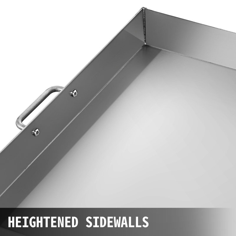 32" x 17" Silver Stainless Steel Flat Top Griddle with Handles