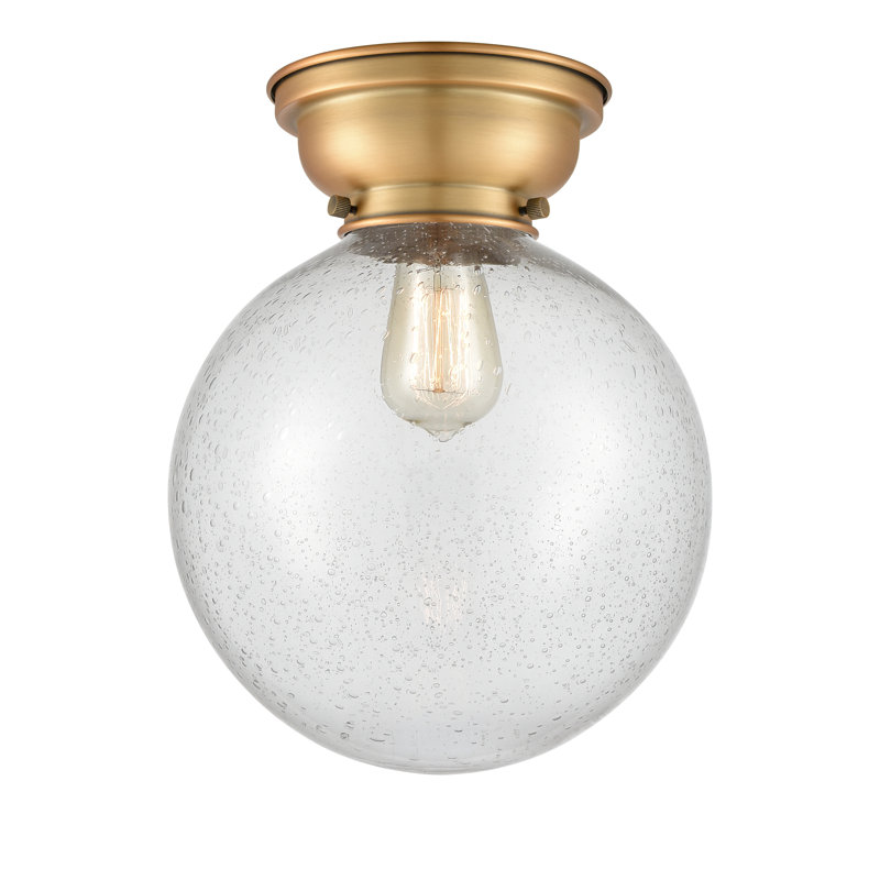 Chippewa Glass Flush Mount, No Bulb Included, Seedy, Brushed Brass