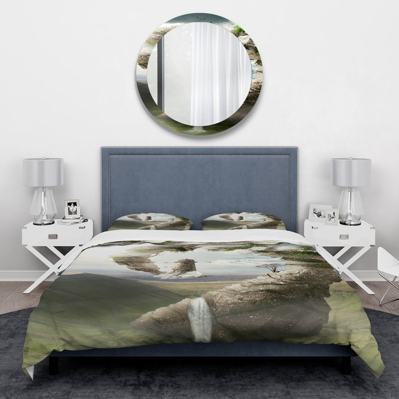 Ensemble de housse de couette traditionnelle, Housse de couette très grand + 2 taies décoratives