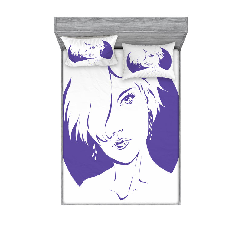 Microfiber Sheet Set, Queen Sheet Set with Fitted Sheet
