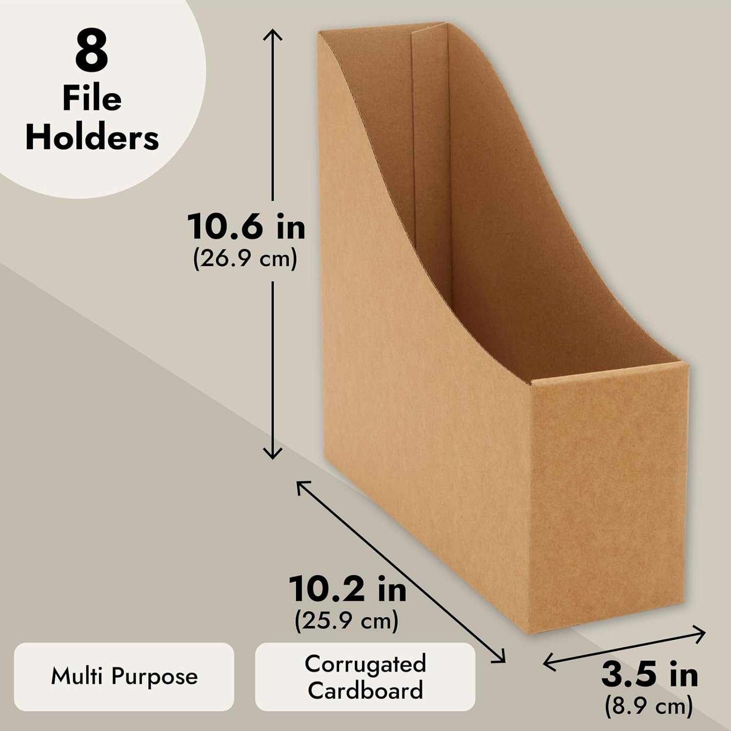 Artmeer 8-Pack Kraft Paper Material Cardboard Magazine File Holder ...