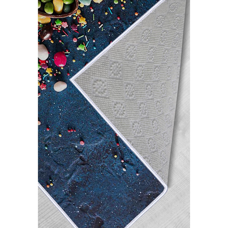 Stylish Woven Carpet (4.6 x 7.2 ft), 100% Polyester, 0.3 in Pile Height | Antibacterial & Non-Slip Underside, Machine Washable | Durable with 3D Digital Printing, Perfect for Living Room & Bedroom Decor