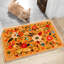 Tapis orange antidérapant 2 pi x 3 pi, tapis d'entrée lavable à poils courts Boho Flower