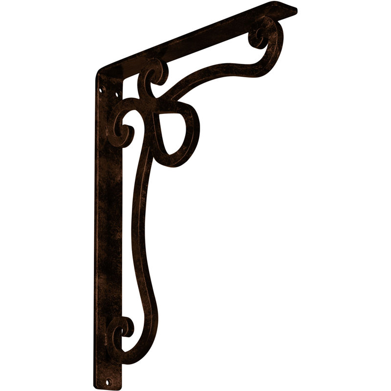 Support en fer forgé Orleans, Cuivre antique, H 15 po x l 1,5 po x p 12 po