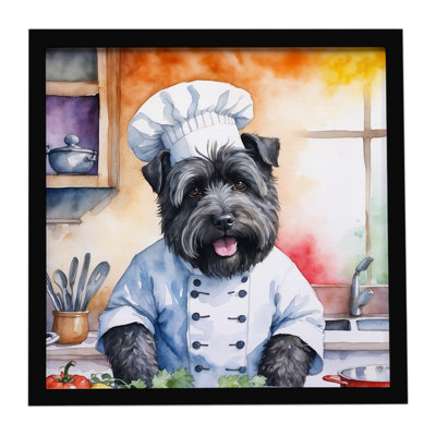 Bouvier des Flandres The Chef Framed Metal Print