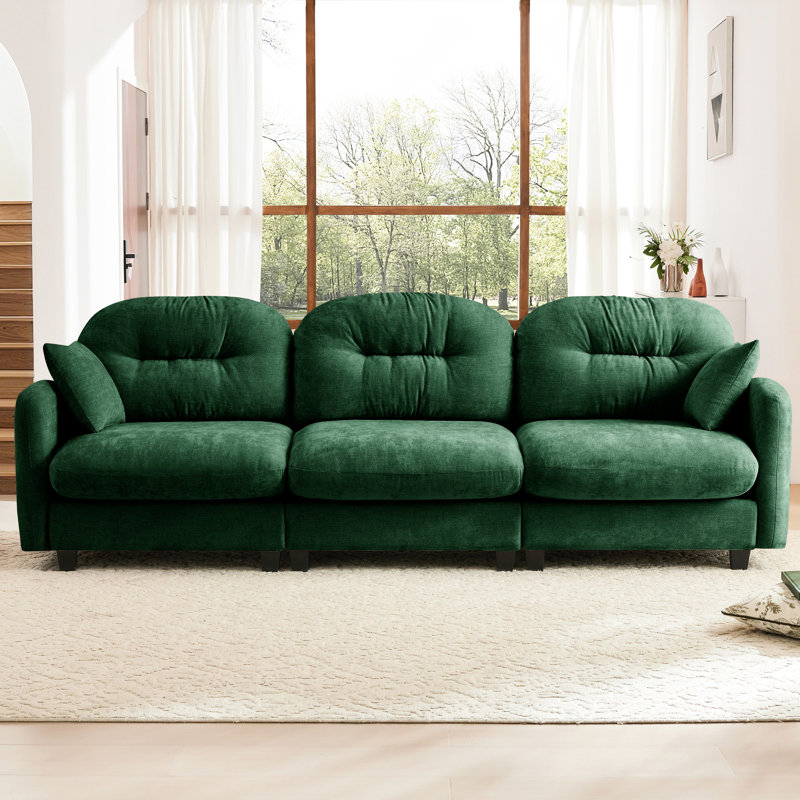 Trois - modulaire, tissu chenille doux, coussin, conception ergonomique et siège modulaire élégant pour le salon avec chenille, décoration de chambre à coucher en mousse haute densité