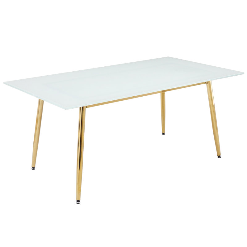 Kyley Rectangular, 29.5"H x 70.86"L x 40"W, White Glass