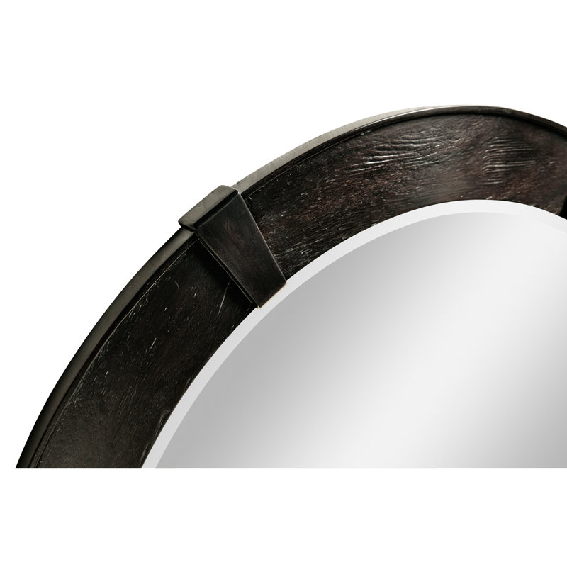 Casually Country Flat Beveled Wall Mirror, Dark Ale