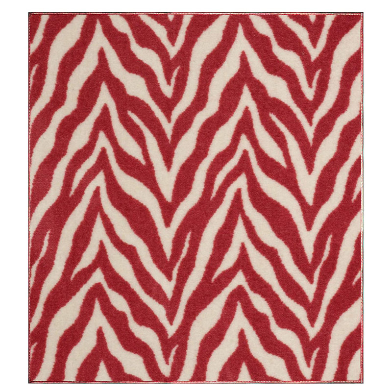 Tapis imprimé animal - Zèbre sauvage au cœur, Carré de 6 pi