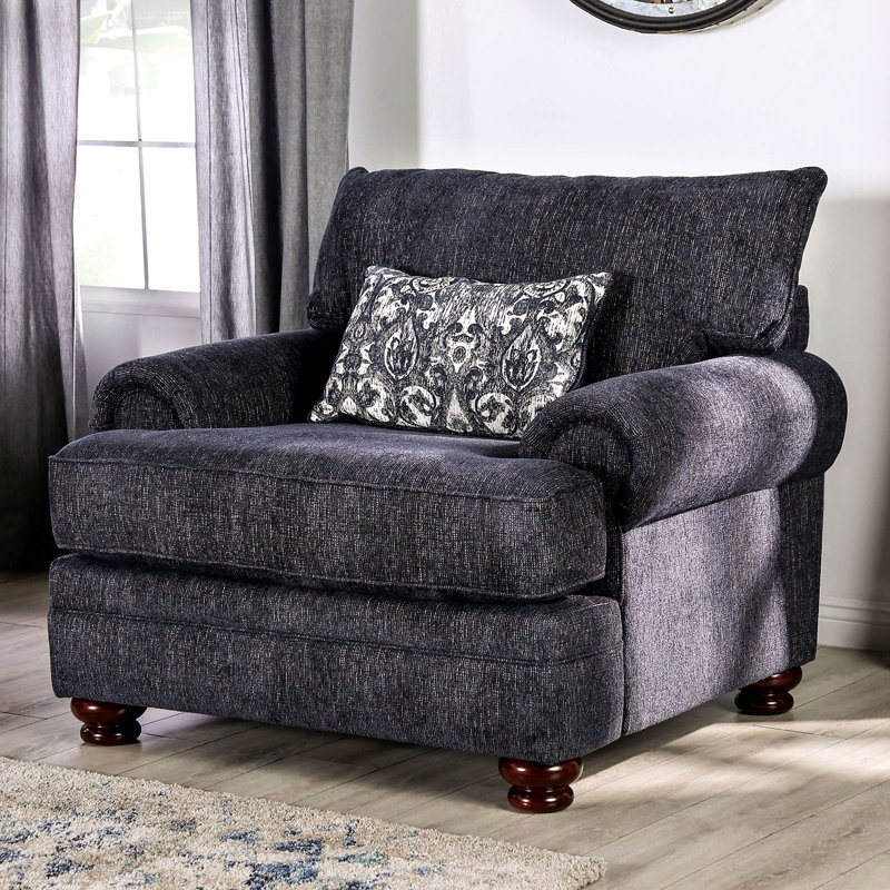 Fauteuil en chenille l 48,5 po, Chenille bleu marine