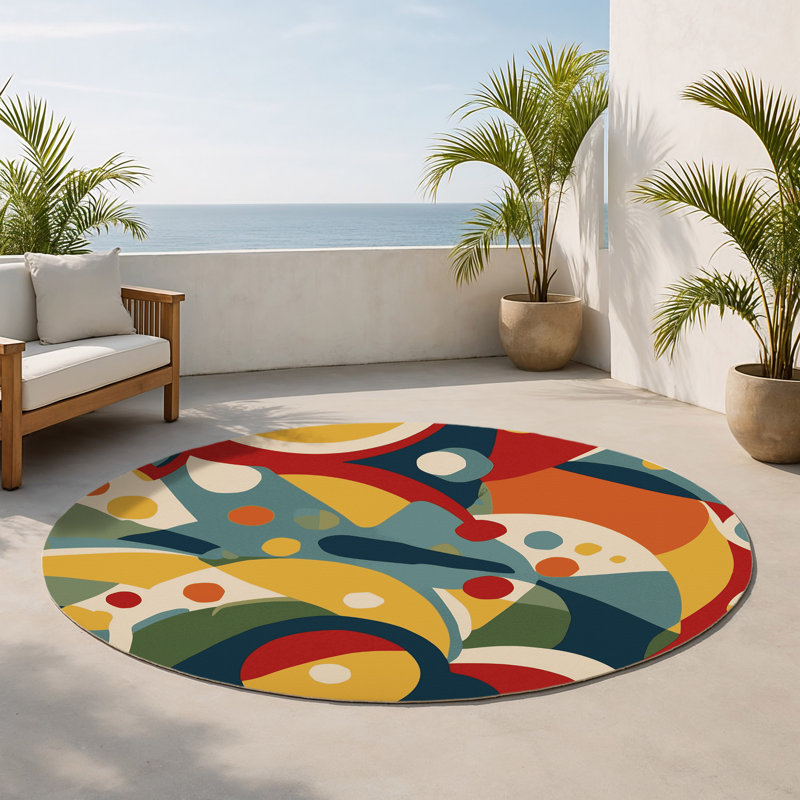 Tapis intérieur et extérieur Vibrant Pulse, Round 5'