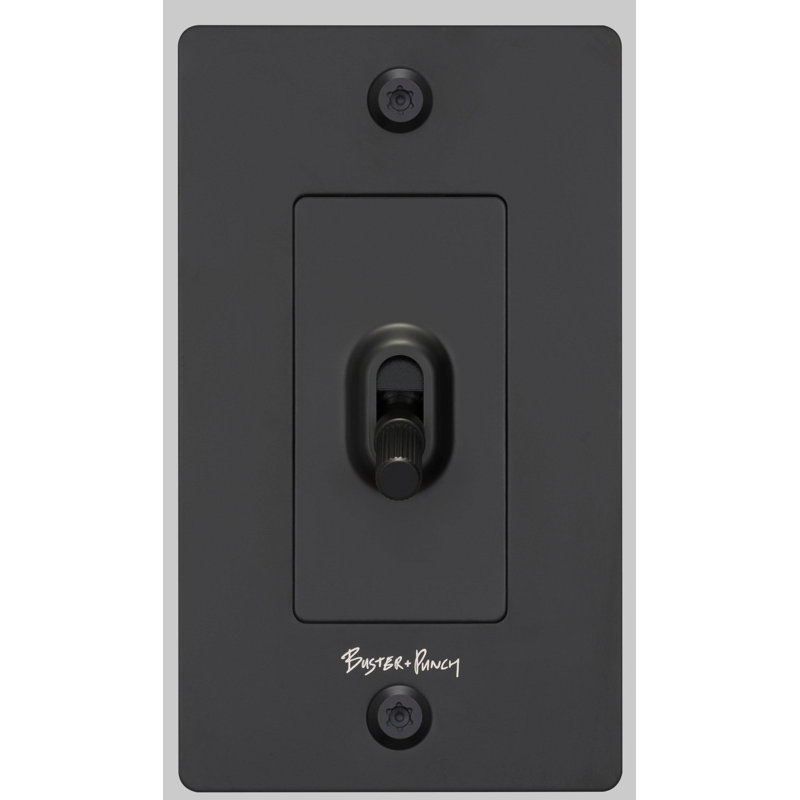 1G Toggle / Linear / With Logo, 1 Gang, Black