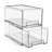 Sorbus Clear Stackable Storage Drawers – 4-Pack Plastic Organizer Bins with Handles  – Large, Medium, Small