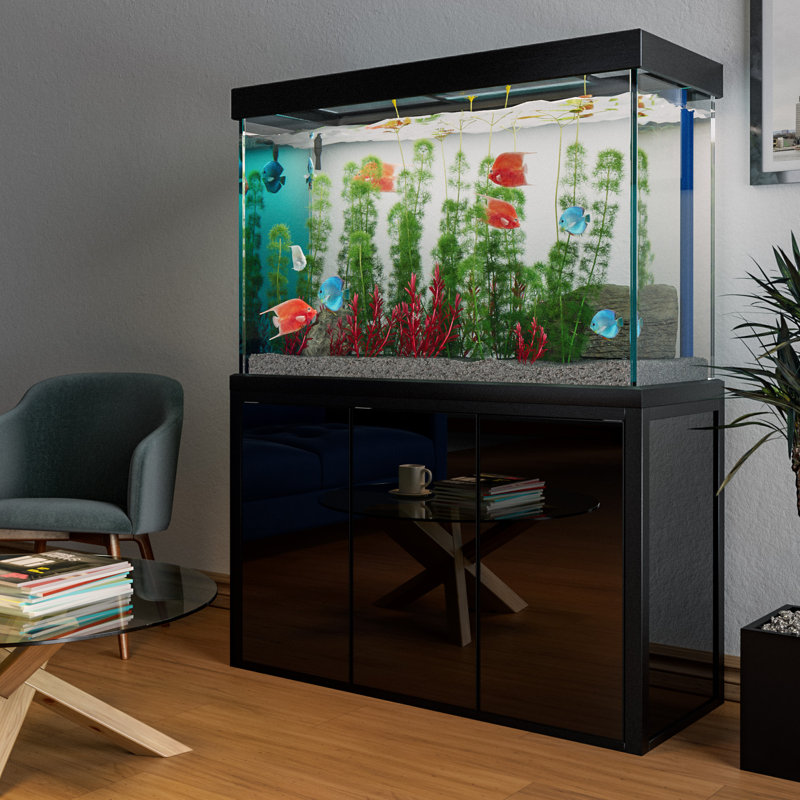 Réservoir d'aquarium 50 gallons, Noir, 175 gallons (H 51 po x l 14 po x P 24 po)