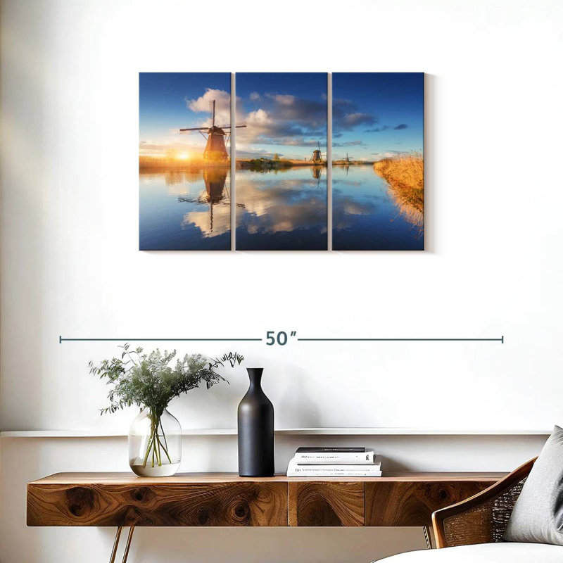 Alvord Windmills At Sunrise, 20" H x 33" W