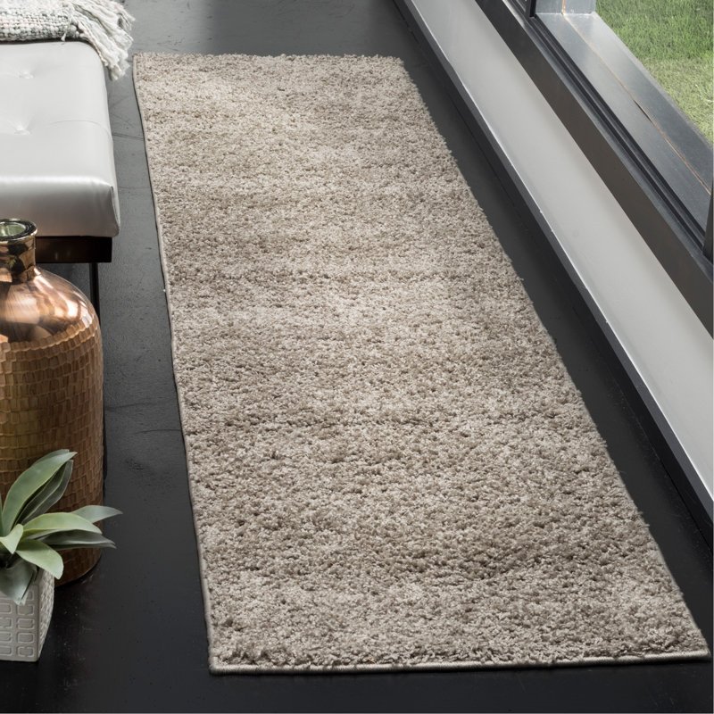 Helsel Shag Performance Machine Washable Solid Color Rug, Runner 2' x 12'