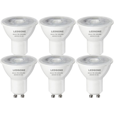 GU10 LED Bulbs Cool White 6400K Light Bulb (70W Spotlight Bulb Equivalent) , Energy Saving GU10 Non-Dimmable LED Bulbs
