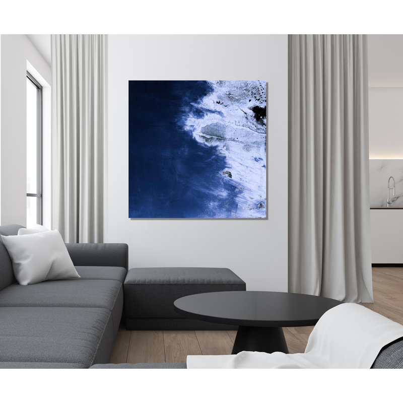 Aerial Contemporary Fine Art, 41.5" H x 41.5" W x 1.75" D, Black Framed Canvas