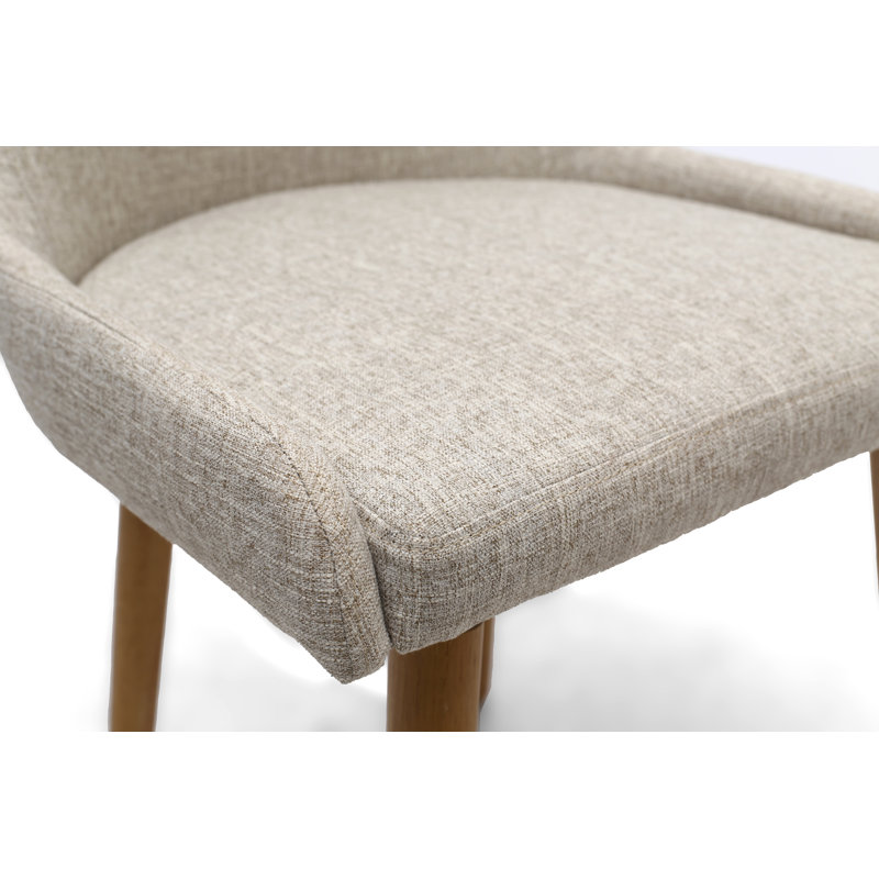Bianca 46cm H Polyester Blend Upholstered Side Chair, Natural