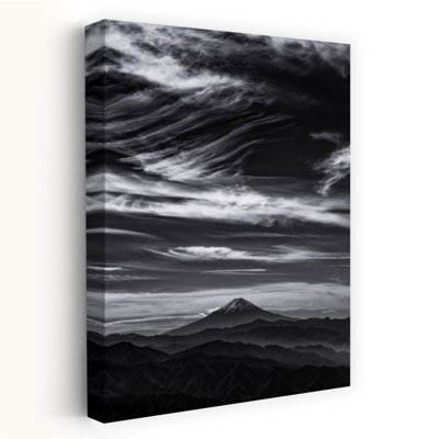 Contemporary Art Abstract Contemporary Landscape Mountain Wall Art - Wrapped Canvas Print