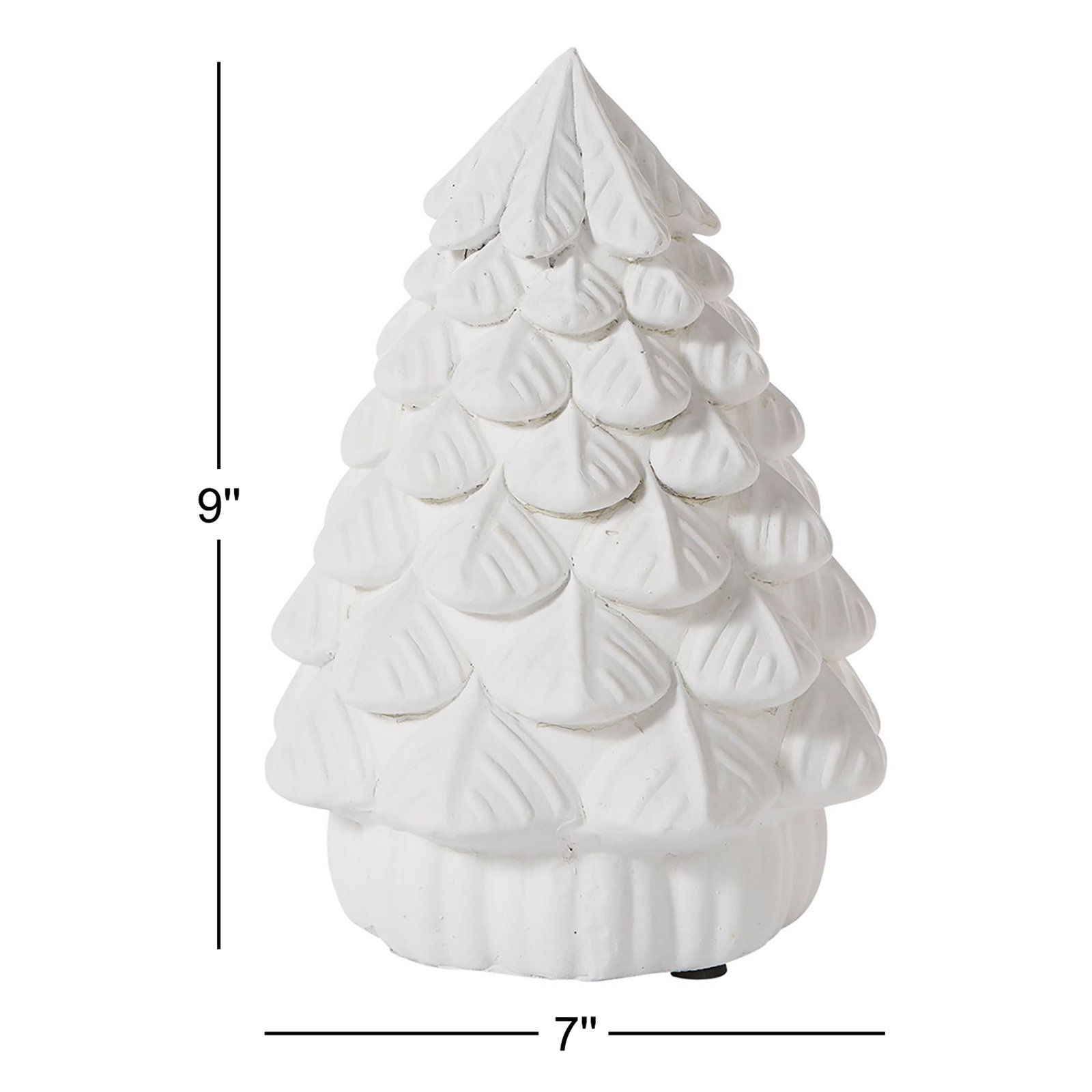 Ceramic Tabletop Christmas Tree, 9" H x 7" W x 4.5" D