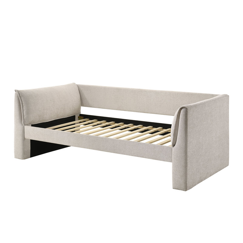 Lit de jour simple avec couchette emmanuel, Blanc perle