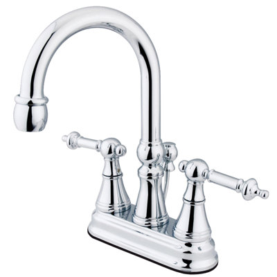Kingston Brass Templeton Two-Handle 3-Hole Deck Mount 4" Centerset Bathroom Faucet with Brass Pop-Up