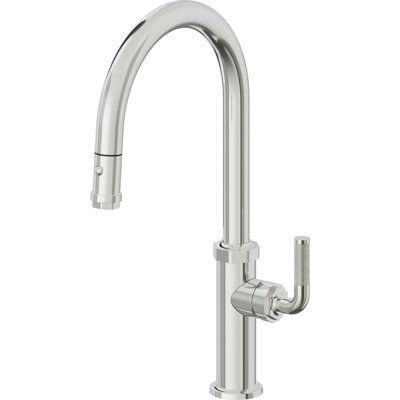 Descanso Kitchen Pull-Down Kitchen Faucet with Button Sprayer - High Arc Spout
