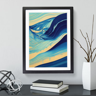 XV1022-3071X Ocean Wave Paint Abstract - Single Picture Frame Print