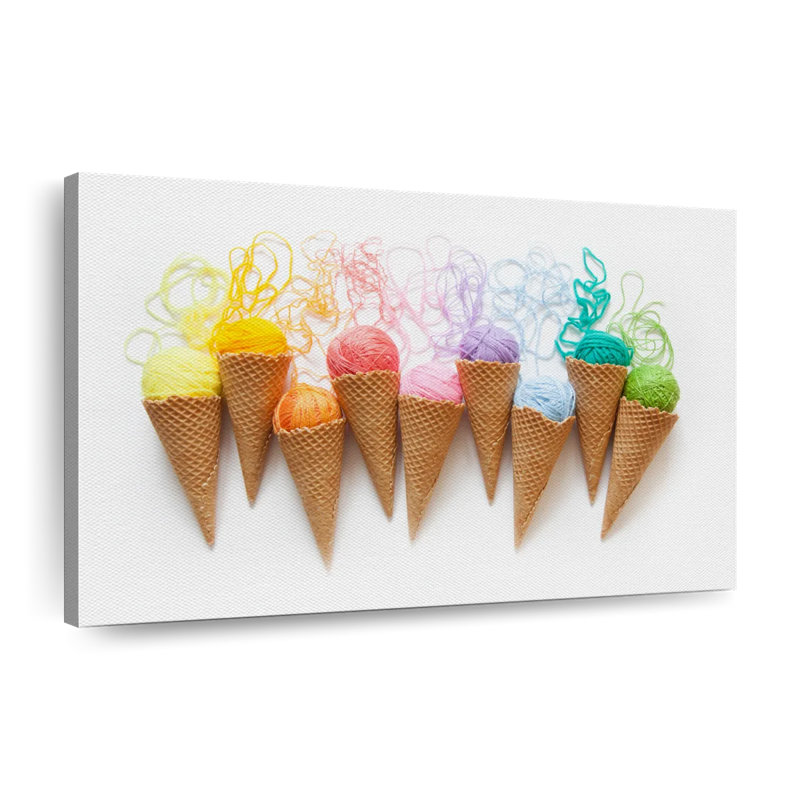 " Ice Cream Threads Canvas Print ", 8" H x 12" W x 1" D