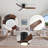 Bhoyar Farmhouse Lighted Ceiling Fan with Solid Wood Blades and Reversible DC Motor-119443606-119443608