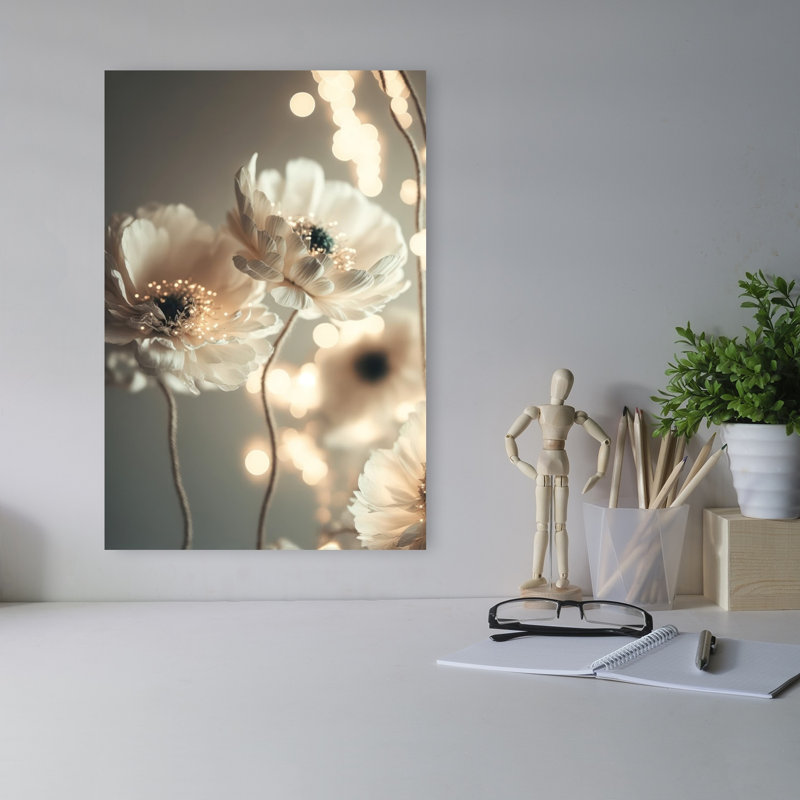 «Petals And Vintage Flower», reproduction d'art murale, H 18 po x l 12 po