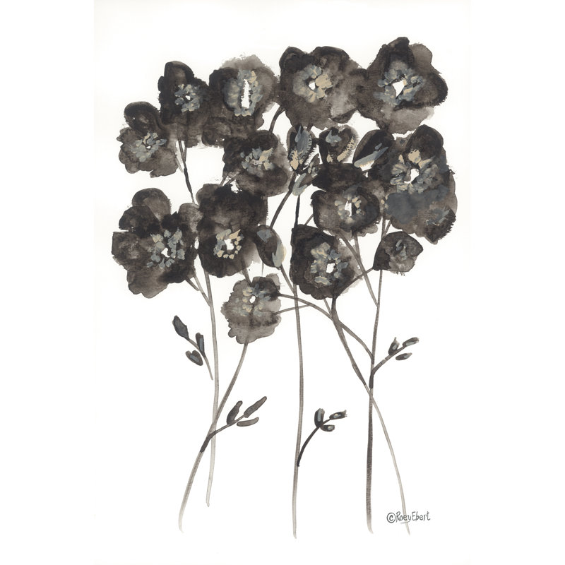 Coquelicots foncés I, L 8 po x H 12 po, Non, Toile tendue