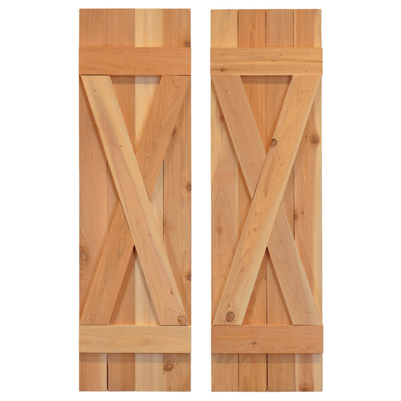 Paire de volets d'extérieur à planche et lattes, Châtain, 66