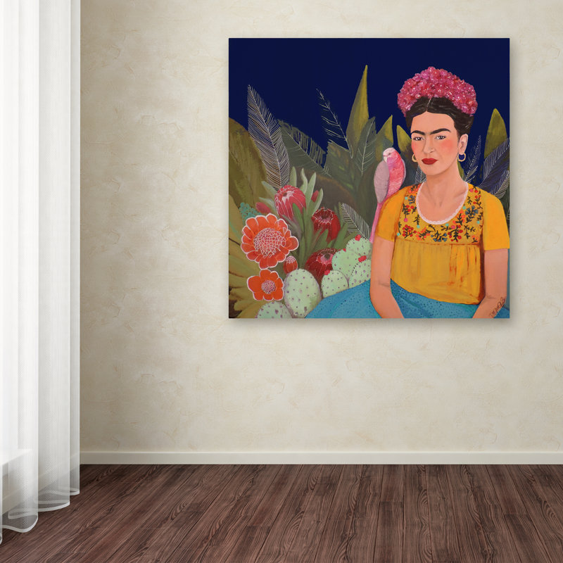 « frida a casa azul revisitated », reproduction sur toile tendue, H 24 po x l 24 po