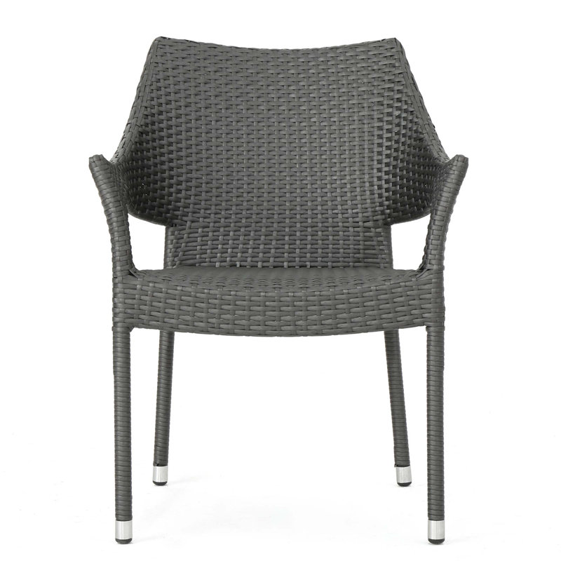 Contemporary PE Wicker Stacking Dining Chairs