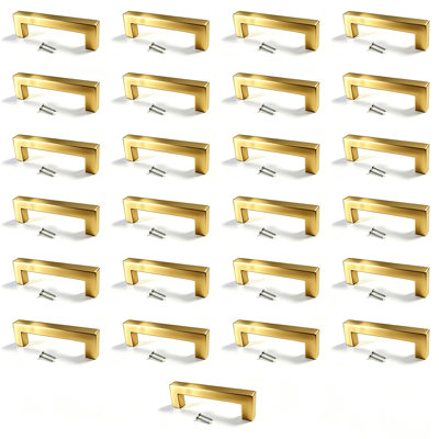 Paquet de 25 poignées d'armoire, poignées de bar, poignées de tiroir et poignées modernes en nickel satiné, modèle CPMBXMO0002 Distance entre les trous: 5 1/16 po