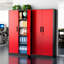 Armoire de rangement simple en acier avec serrure (H 72 po x l 32 po x P 16 po)-1210186935