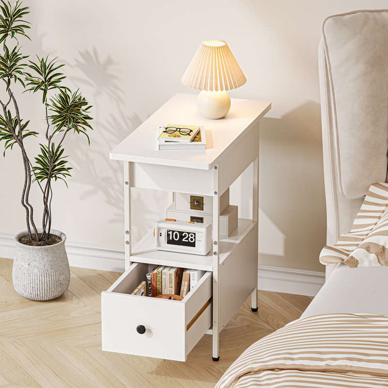 30cm W Metal Bedside Table