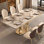Luxury Rectangular Rock Slab Dining Table Sets
