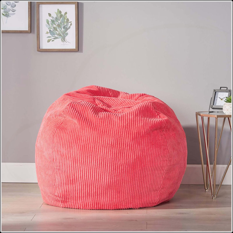 Fauteuil à billes 3 pi Corduroy, Velours côtelé rose