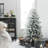 5.5Ft Flocked Full Artificial Christmas Tree Potted