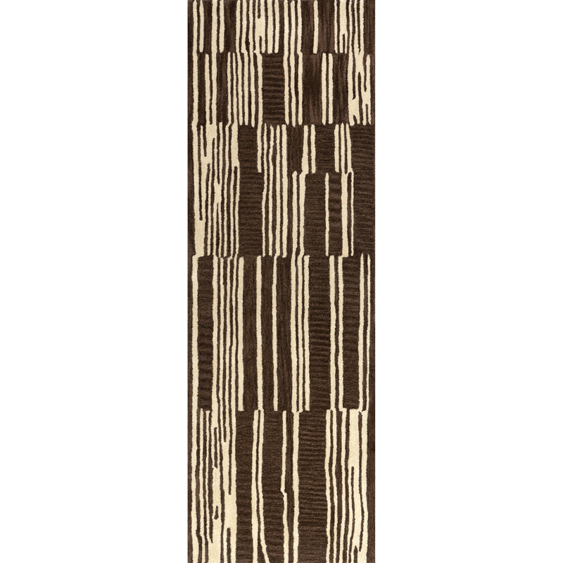 Tara Striped Wool Area Rug, Runner 2'6" x 8'