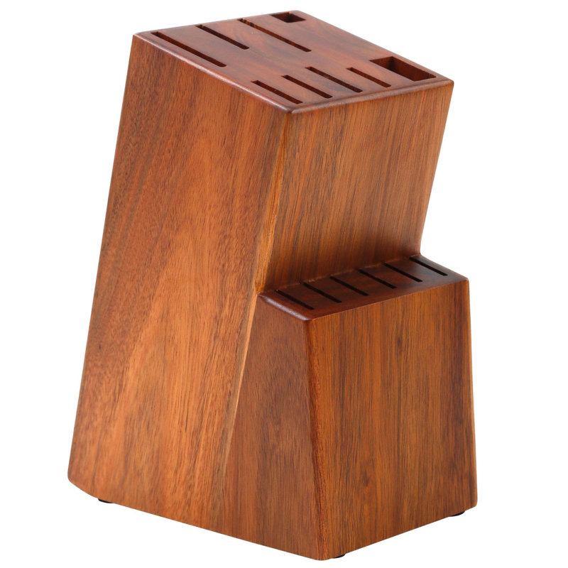 Porte-couteaux de cuisine élégant et robuste (15 fentes), Acacia