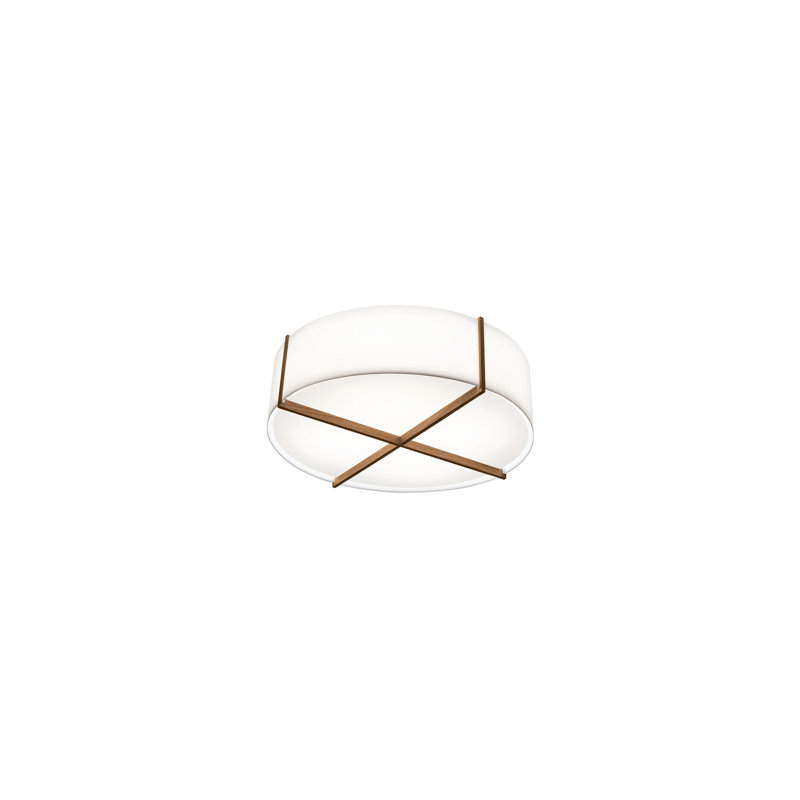 Plura Flush Mount, Frosted Polymer, Walnut, 9.8" H x 30" W x 30" D