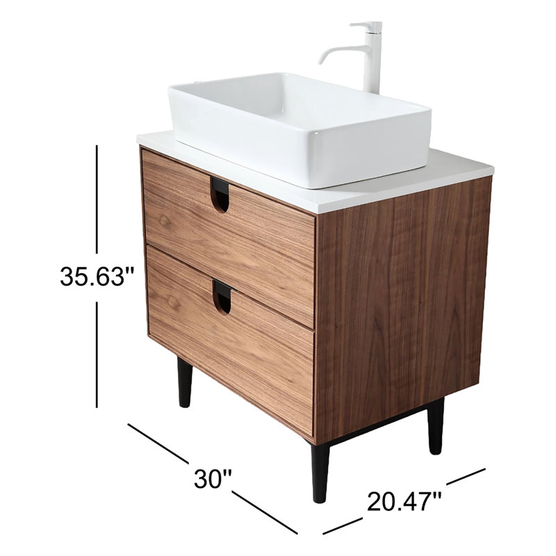 Portree 30" W Single Vanity, Walnut