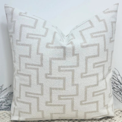 Abstract Beige Square Cushion Cover